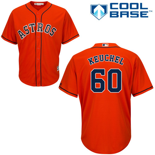 Astros #60 Dallas Keuchel Orange Alternate Women's Stitched MLB Jersey