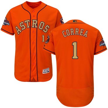 Astros 1 Carlos Correa Orange 2018 Gold Program Flexbase Jersey