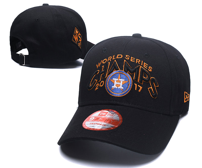 Astros 2017 World Series Champions Black Peaked Adjustable Hat LH