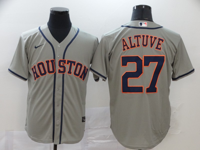 Astros 27 Jose Altuve Gray 2020 Nike Cool Base Jersey