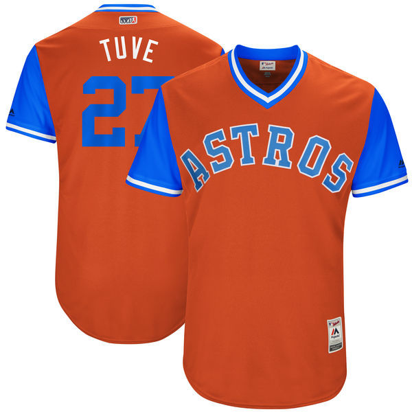 Astros 27 Jose Altuve Tuve Majestic Orange 2017 Players Weekend Jersey