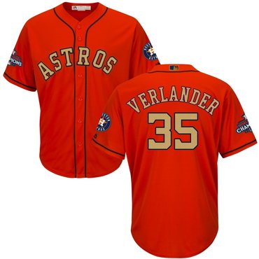 Astros 35 Justin Verlander Orange 2018 Gold Program Cool Base Jersey