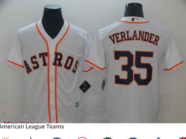 Astros 35 Justin Verlander White Cool Base Jersey