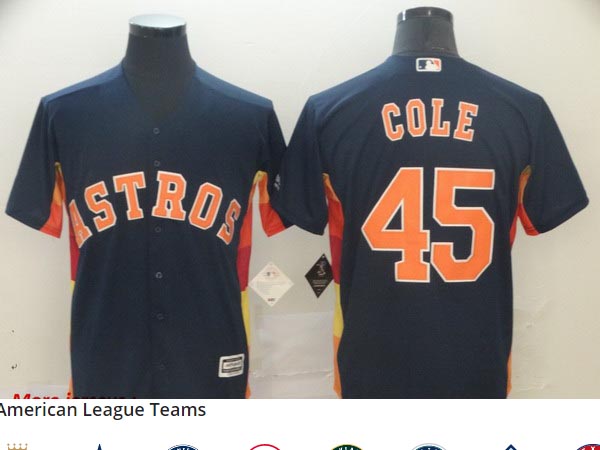 Astros 45 Gerrit Cole Navy Cool Base Jersey
