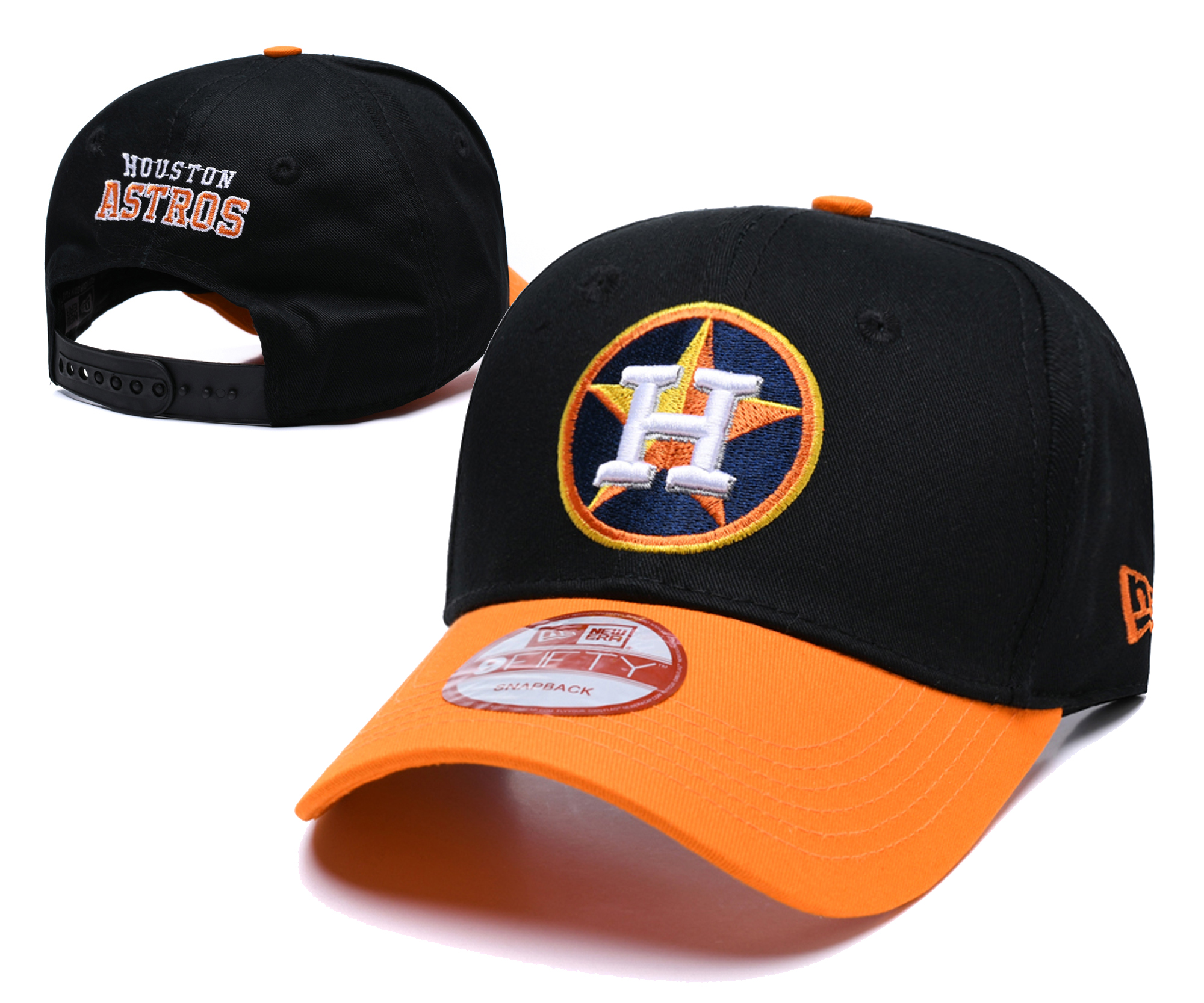 Astros Fresh Logo Black Peaked Adjustable Hat TX