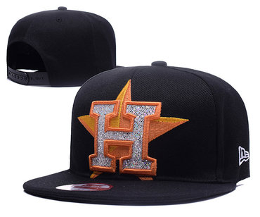 Astros Sequins Logo Black Adjustable Hat YD