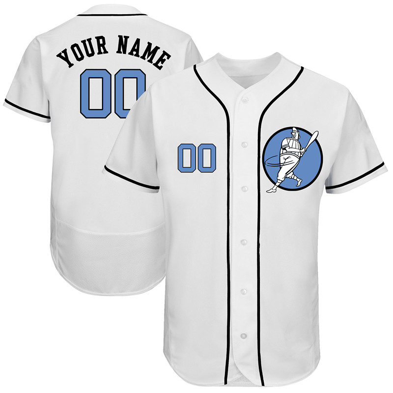 Astros White Men's Customized Blue Logo Flexbase New Design Jersey Astros White Men's Customized Blue Logo Flexbase New Design Jersey