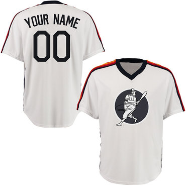 Astros White Men's Customized Throwback New Design Jersey Astros White Men's Customized Throwback New Design Jersey