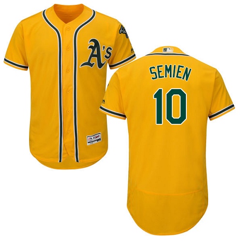 Athletics #10 Marcus Semien Gold Flexbase Authentic Collection Stitched Baseball Jersey