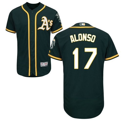 Athletics #17 Yonder Alonso Green Flexbase Authentic Collection Stitched MLB Jersey