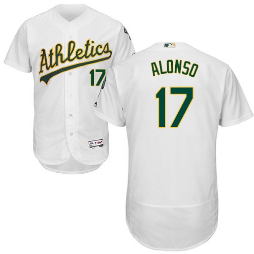 Athletics #17 Yonder Alonso White Flexbase Authentic Collection Stitched MLB Jersey