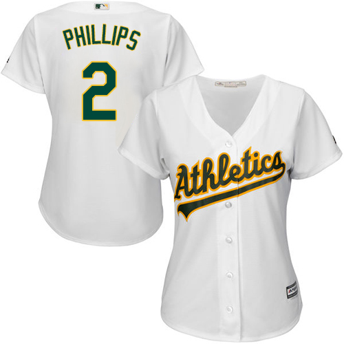 Athletics #2 Tony Phillips White Home Women's Stitched MLB Jersey Athletics #2 Tony Phillips White Home Women's Stitched MLB Jersey