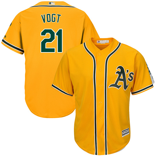 Athletics #21 Stephen Vogt Gold Cool Base Stitched Youth MLB Jersey