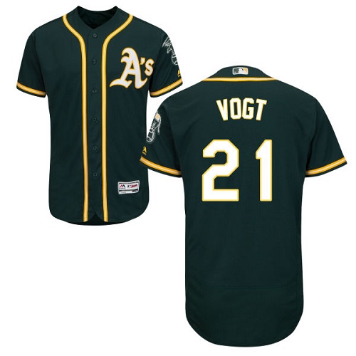 Athletics #21 Stephen Vogt Green Flexbase Authentic Collection Stitched MLB Jersey