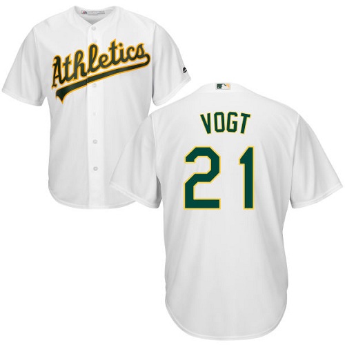 Athletics #21 Stephen Vogt White Cool Base Stitched Youth MLB Jersey