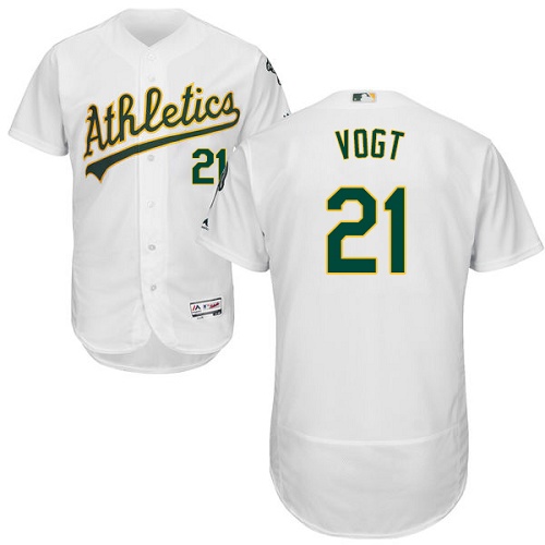 Athletics #21 Stephen Vogt White Flexbase Authentic Collection Stitched MLB Jersey