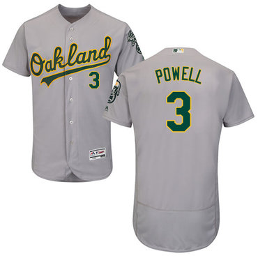 Athletics #3 Boog Powell Grey Flexbase Authentic Collection Stitched Baseball Jersey