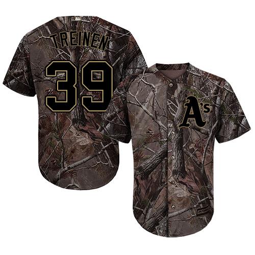Athletics #39 Blake Treinen Camo Realtree Collection Cool Base Stitched Baseball Jersey