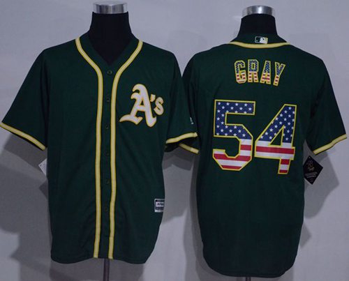 Athletics #54 Sonny Gray Green USA Flag Fashion Stitched MLB Jersey