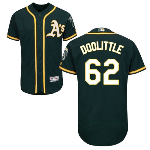 Athletics #62 Sean Doolittle Green Flexbase Authentic Collection Stitched MLB Jersey