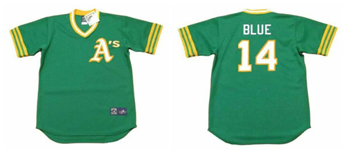 Athletics 14 Vida Blue Green 1973'S Throwback Cool Base Jersey