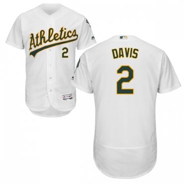 Athletics 2 Khris Davis White Flexbase Jersey