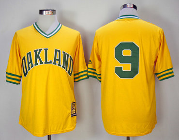 Athletics 9 Reggie Jackson Yellow 1981 Mitchell & Ness Jersey