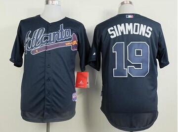 Atlanta Braves #19 Andrelton Simmons Blue Cool Base Baseball Jersey