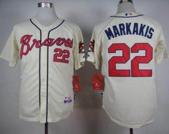Atlanta Braves #22 Nick Markakis Cream Alternate Cool Base Stitched Baseball Jersey