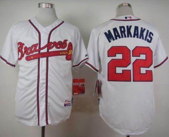 Atlanta Braves #22 Nick Markakis White Cool Base Stitched Baseball Jersey