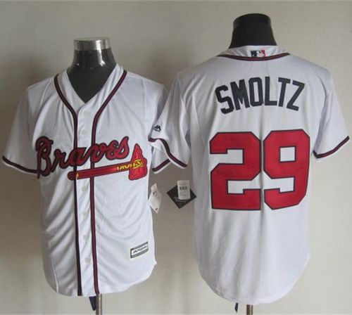 Atlanta Braves #29 John Smoltz White New Cool Base Stitched Baseball Jersey