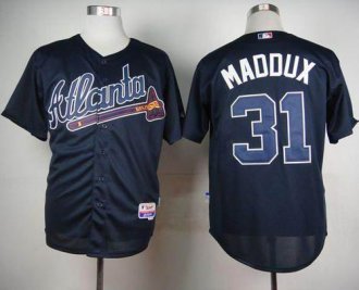 Atlanta Braves #31 Greg Maddux Blue Cool Base Stitched Baseball Jersey