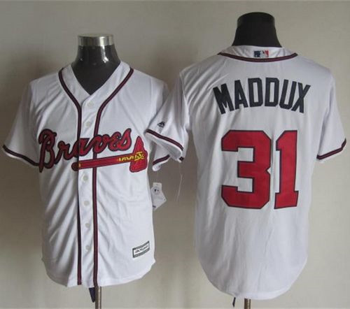 Atlanta Braves #31 Greg Maddux White New Cool Base Stitched Baseball Jersey
