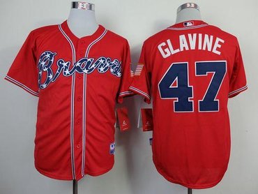 Atlanta Braves #47 Tom Glavine Red Cool Base Stitched Baseball Jersey