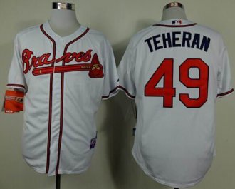 Atlanta Braves #49 Julio Teheran White Cool Base Baseball Jersey