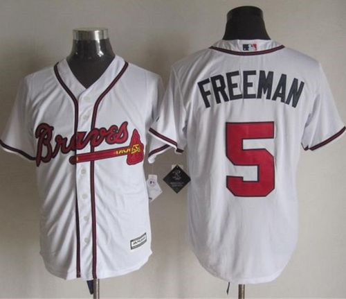 Atlanta Braves #5 Freddie Freeman White New Cool Base Stitched Baseball Jersey