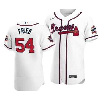 Atlanta Braves #54 Max Fried White Flexbase Jersey 