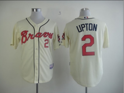 Atlanta Braves 2 B.J. Upton Cream Cool Base MLB Jerseys