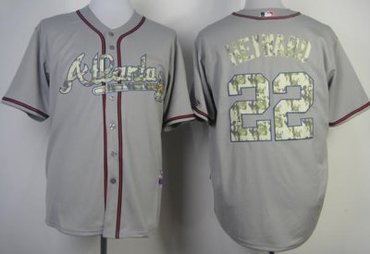 Atlanta Braves 22 Jason Heyward 2013 USMC Grey Cool Base MLB Jersey Camo Number
