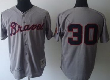Atlanta Braves 30 Orlando Cepeda Gray 1969 Throwback MLB Jerseys