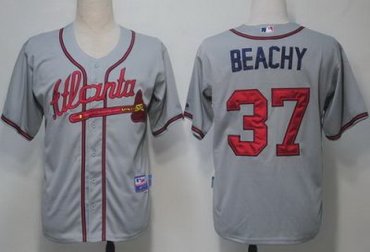 Atlanta Braves 37 Beachy Grey Cool Base MLB Jerseys