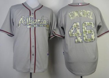 Atlanta Braves 46 Craig Kimbrel 2013 USMC Grey Cool Base MLB Jersey Camo Number