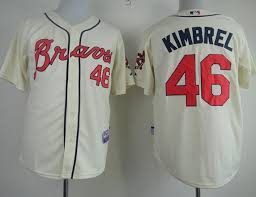 Atlanta Braves 46 Craig Kimbrel Cream Cool Base MLB Jerseys