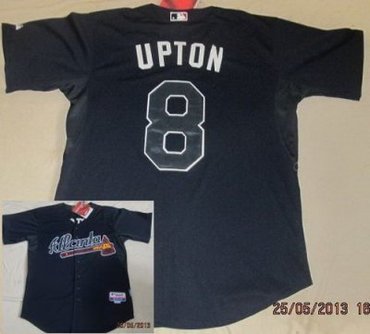 Atlanta Braves 8 Upton Black Cool Base MLB Jerseys