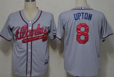 Atlanta Braves 8 Upton Grey Cool Base MLB Jersey