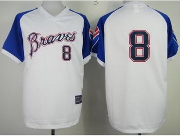 Atlanta Braves 8 Upton White 1974 Throwback MLB Jerseys