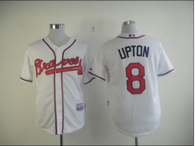 Atlanta Braves 8 Upton White Cool Base MLB Jerseys