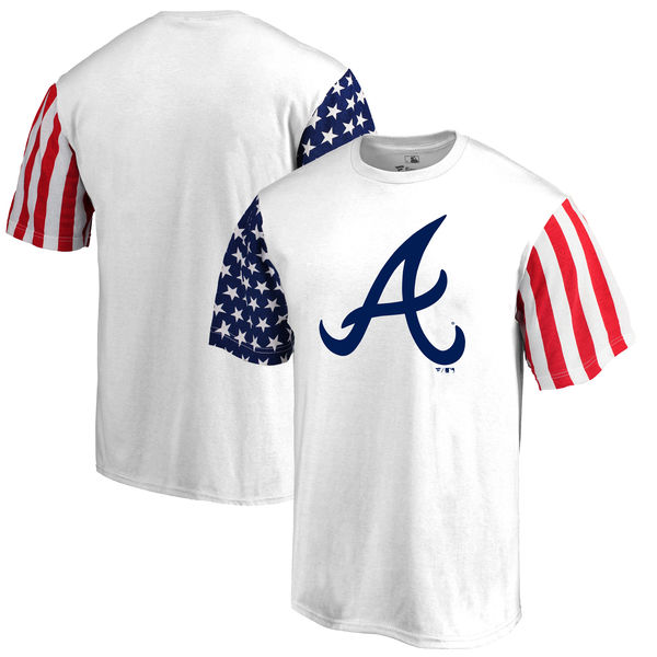 Atlanta Braves Fanatics Branded Stars & Stripes T-Shirt White Atlanta Braves Fanatics Branded Stars & Stripes T-Shirt White