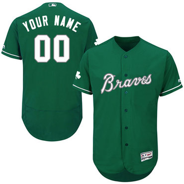 Atlanta Braves Green Celtic Men's Customized Flexbase Jersey Atlanta Braves Green Celtic Men's Customized Flexbase Jersey