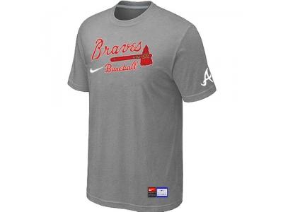 Atlanta Braves L.Grey NEW Short Sleeve Practice T-Shirt Atlanta Braves L.Grey NEW Short Sleeve Practice T-Shirt